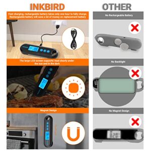 INKBIRD Hybrid Thermometer Between a Remote Bluetooth BBQ Meat Thermometer with 2 Probes and an Instant-Read Thermometer,Rechargeable Grill Thermometer with Temperature Alarms and Graph, Calibration