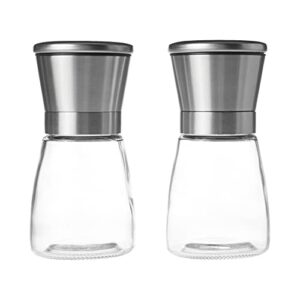 amazon basics adjustable salt and pepper grinders, 5.5oz capacity- set of 2