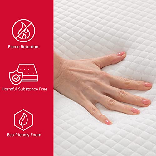Yewuli Twin Mattress 8 Inch Gel Memory Foam Mattress in a Box, Medium Firm Mattresses for Cool Sleep Breathable Mattress with Cover, Pressure Relieving/Bed-in-a-Box, White