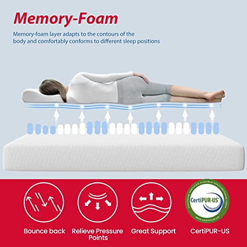 Yewuli Twin Mattress 8 Inch Gel Memory Foam Mattress in a Box, Medium Firm Mattresses for Cool Sleep Breathable Mattress with Cover, Pressure Relieving/Bed-in-a-Box, White