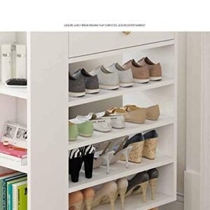 TFIIEXFL Shoe Cabinet Colorful Matching Cabinet Corner Multi-Layer Solid Wood Legs Small Shoe Cabinet Shoe Rack Large Capacity Living Room Rack (Color : D)