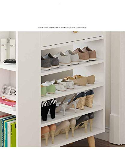 TFIIEXFL Shoe Cabinet Colorful Matching Cabinet Corner Multi-Layer Solid Wood Legs Small Shoe Cabinet Shoe Rack Large Capacity Living Room Rack (Color : D)