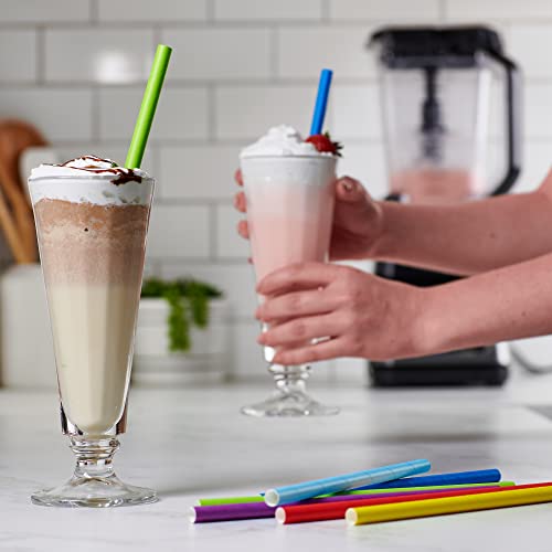 Paper Jumbo Smoothie Straws,100% Biodegradable [100 Pack] Assorted Colors
