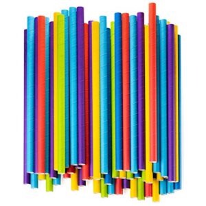 Paper Jumbo Smoothie Straws,100% Biodegradable [100 Pack] Assorted Colors