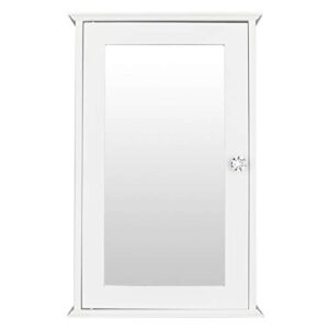 yufude white mirrored bathroom cabinet,bathroom storage cabinet wall mounted with single door, bathroom medicine cabinet
