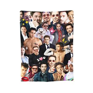 Blanket Robert Downey jr Soft Warm Cozy Flannel Fleece Throw Blanket for Couch Bed Sofa Office Travel Camp Beach Air Conditioning Blanket Nap Blanket Blankets