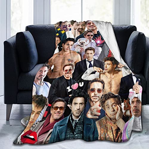 Blanket Robert Downey jr Soft Warm Cozy Flannel Fleece Throw Blanket for Couch Bed Sofa Office Travel Camp Beach Air Conditioning Blanket Nap Blanket Blankets