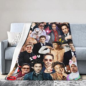 Blanket Robert Downey jr Soft Warm Cozy Flannel Fleece Throw Blanket for Couch Bed Sofa Office Travel Camp Beach Air Conditioning Blanket Nap Blanket Blankets