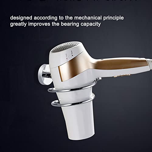 CHICIRIS Blow Dryer Holder Wall Mount, Wall Mounted Hair Dryer Holder Stainless Steel Bathroom Hair Dryer (Chrome Plated)