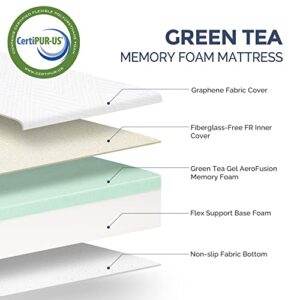IULULU Twin Mattress, 8-Inch Twin Memory Foam Mattress - Green Tea Gel Infused, Medium-Firm for Cool Sleep and Pressure Relief Mattress in a Box, CertiPUR-US Certified