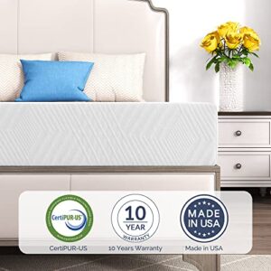 IULULU Twin Mattress, 8-Inch Twin Memory Foam Mattress - Green Tea Gel Infused, Medium-Firm for Cool Sleep and Pressure Relief Mattress in a Box, CertiPUR-US Certified