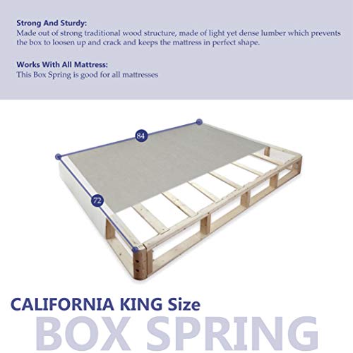 Continental Mattress, Box Spring Foundations For Mattress, California King Size, White (301B-6/0-3)