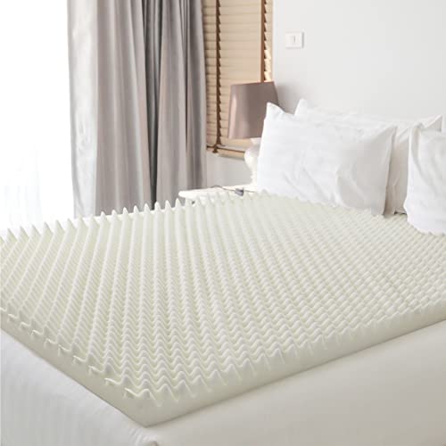 Egg Crate Mattress Topper, Ventilated, Convoluted Foam for Pressure Sores and Pain Relief, Medical Grade Urethane for Therapeutic Support and Recovery, Hospital Bed Twin (74" x 38")