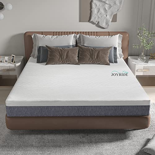 JOYRIDE SLEEP Hybrid Mattress,Pocket Springs,Memory Foam,Infused Cooling Gel,Motion Isolation,Anti-Slip Bottom,Bed in a Box (10 Inch,Queen Size)