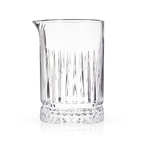 Viski Cocktail Mixing Glass 23 Oz. Crystal Pitcher Pedestal Design Bartending Glasses - Barware Essentials