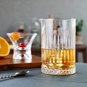 Viski Cocktail Mixing Glass 23 Oz. Crystal Pitcher Pedestal Design Bartending Glasses - Barware Essentials