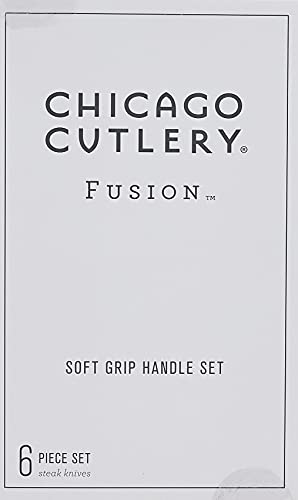 Chicago Cutlery Fusion 6 Piece Forged Premium Steak Knife Set, Cushion-Grip Handles with Stainless Steel Blades, Resists Stains, Rust, & Pitting, Kitchen Knives