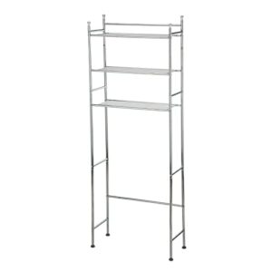 NYW Bathroom Storage Floor Standing Over The Toilet Organizer Shelves 3 Shelf Chrome, Silver(BT2021)