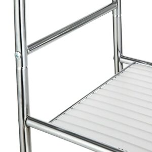 NYW Bathroom Storage Floor Standing Over The Toilet Organizer Shelves 3 Shelf Chrome, Silver(BT2021)