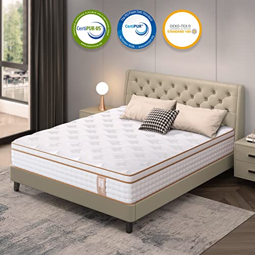 BedStory 12" Hybrid Twin Mattress in a Box, Gel Memory Foam Mattress with Pocket Spring, Medium Firm Mattress with Dual Brim Design for Supportive&Pressure Relieving&Motion Isolated Sleep, Made in USA