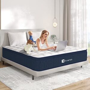 Avenco California King Mattress, 12 Inch Hybrid Mattress California King Size with Pocket Innerspring and Latex Memory Foam, Medium Firm Mattress California King in a Box, Motion Isolation