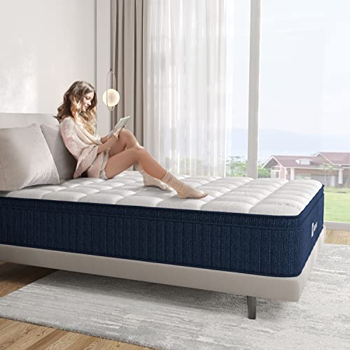 Avenco California King Mattress, 12 Inch Hybrid Mattress California King Size with Pocket Innerspring and Latex Memory Foam, Medium Firm Mattress California King in a Box, Motion Isolation