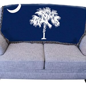 Pure Country Weavers South Carolina State - Palmetto Moon Blanket - Gift Tapestry Throw for Back of Couch or Sofa Woven from Cotton - Made in The USA (61x36)