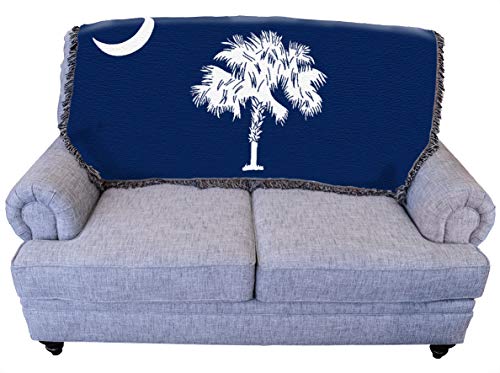 Pure Country Weavers South Carolina State - Palmetto Moon Blanket - Gift Tapestry Throw for Back of Couch or Sofa Woven from Cotton - Made in The USA (61x36)