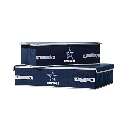 Franklin Sports NFL Dallas Cowboys Under The Bed Storage Bins - Large, 26 x 18 x 6 - Inch