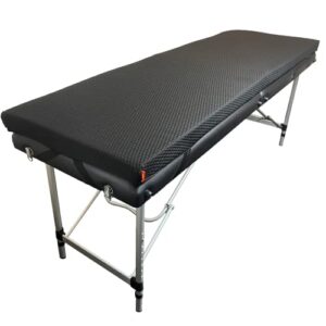 xolloz lash bed topper | comfortable mattress topper for lash extension table - with four corner straps & anti-slip bottom (black)