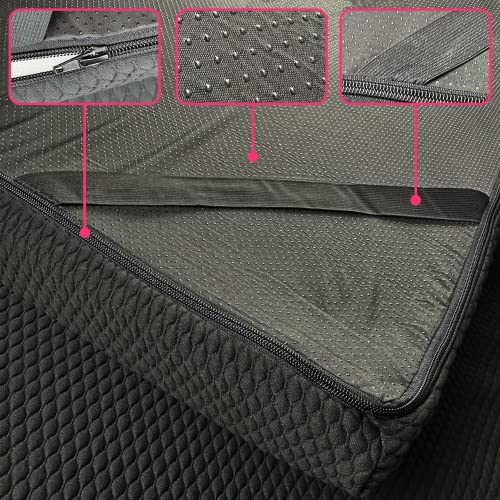 XOLLOZ Lash Bed Topper | Comfortable Mattress Topper for Lash Extension Table - with Four Corner Straps & Anti-Slip Bottom (Black)