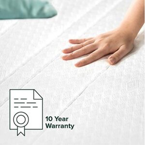 Zinus 10 Inch Mint Green Memory Foam Hybrid Spring Mattress, King, White