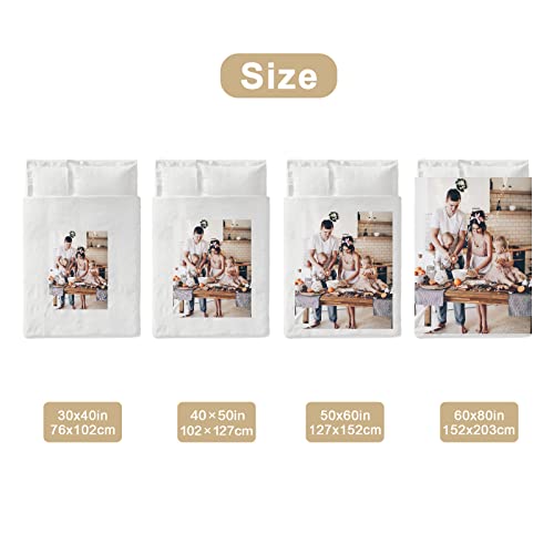 HAKUNEI Custom Blankets with Photos Picture Blanket Personalized Throw Blanket Memorial Gifts for Family House Warming Gifts New Home