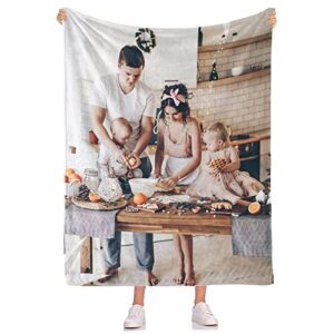 HAKUNEI Custom Blankets with Photos Picture Blanket Personalized Throw Blanket Memorial Gifts for Family House Warming Gifts New Home