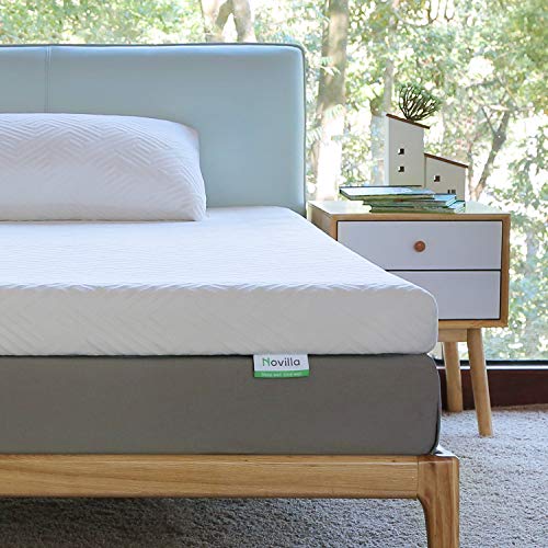 Novilla Twin XL Mattress Topper, 3" Dual Layer Memory Foam Mattress Topper Enhance Cooling, Supportive & Pressure Relieving, with Breathable Bamboo Cover,Twin XL Size, Yozora, White (NV0T801-3-TXL)