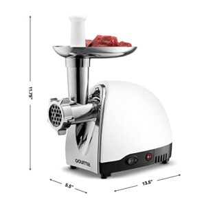 Gourmia Electric Meat Grinder 500 1000 Watt Max 3 Stainless steel grind plates fine to coarse commercial meat grinder machine white silver meat processor electric food mill grinder for kitchen GMG525
