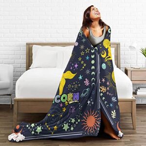 Cartoon Capricorn Blanket Constellations Throw Blankets Soft Horoscope Astrology Flannel Throw Blanket Zodiac Sign 50"X40"