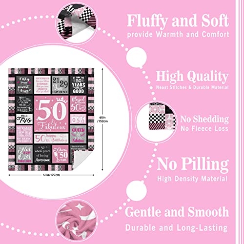 Kazdan 50th Birthday Gifts for Women, 50 Year Old Gifts for Women, 50th Birthday Gift Ideas, 50 Birthday Gifts for Women, 50th Birthday Gifts, 1973 Birthday Gifts for Women, Throw Blanket 60"x50"