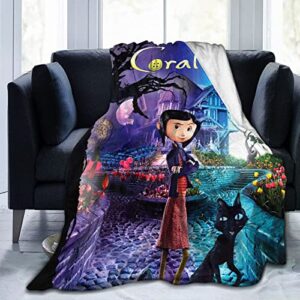 suping horror blanket ultra-soft micro fleece blanket throw all season fuzzy lightweight throw blankets for office company home couch bed sofa 50inchx40inch, black-1