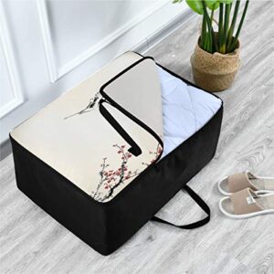 Blueangle Dayan Ink Painting Comforter Storage Bag - Folding Organizer Bag for King/Queen Comforters, Pillows, Blankets, Bedding/Quilt, Duvet, 27.5"x19.7"x11"