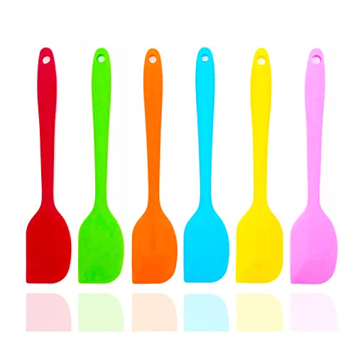 6 Pcs Silicone Spatulas, 8.3 inch Small Rubber Spatula Heat Resistant Non-Stick Flexible Scrapers Baking Mixing Tool