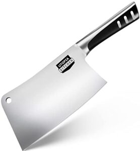 utopia kitchen 7 inch cleaver knife chopper butcher knife stainless steel for home kitchen and restaurant (black)