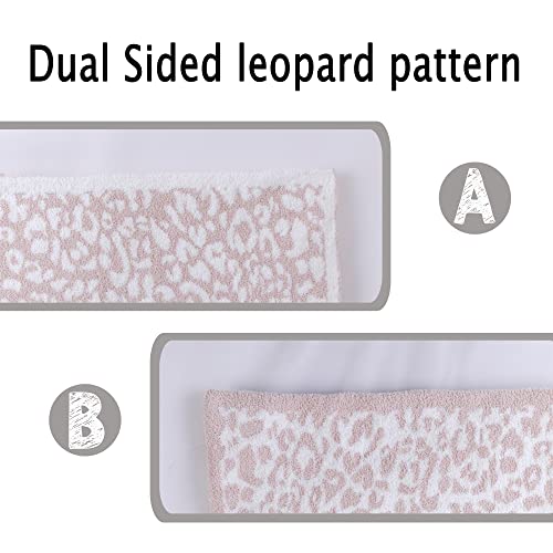 FELENIW Super Soft Fuzzy Cream Fleece Leopard Throw Blanket for Couch Bed Sofa Camping Travel Lightweight Washable Fleece Microfiber Bed Throw Blankets for Home Decor 51"X63"