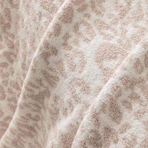 FELENIW Super Soft Fuzzy Cream Fleece Leopard Throw Blanket for Couch Bed Sofa Camping Travel Lightweight Washable Fleece Microfiber Bed Throw Blankets for Home Decor 51"X63"