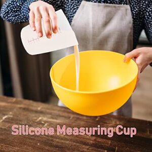 3 PCS Silicone Flexible Measuring Cups,Melting Cups for Epoxy Resin,Butter,Chocolate and More,2 Cup&1 Cup&1/2 Cup,Squeeze and Pour Silicone Measuring Cup with Marking Ounce/ML