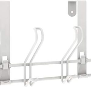 Franklin Brass OTDW04F-W-C 4-Hook Wire Over The Door Storage Rack, White