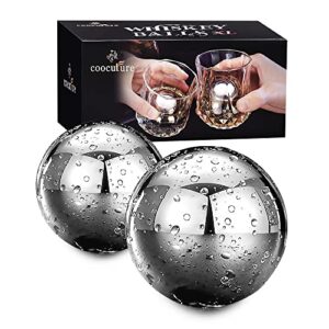 whiskey balls reusable stainless steel metal ice sphere cubes beverage chilling rocks whiskey stones for red wine, bar beer, scotch, vodka drinks