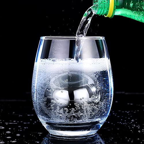 Whiskey Balls Reusable Stainless Steel Metal Ice Sphere Cubes Beverage Chilling Rocks Whiskey Stones for Red Wine, Bar Beer, Scotch, Vodka Drinks