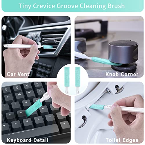 Small Cleaning Brushes for Household, 8Pcs Crevice Cleaning Tool Set for Window Grooves Track Humidifier Keyboard Bottle Door Car Vent, Tiny Detail Cleaner Scrub Brush for Gaps Corner Tight Space