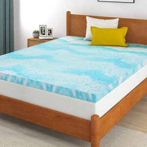 mattress topper, 2 inch gel memory foam mattress topper, queen, certipur-us certified